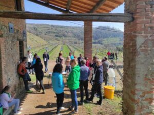 adottanti in vigna durante la potaura 2023